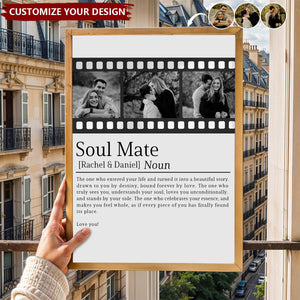 Personalized Soul Mate Horizontal Poster, Couple Definition Gift