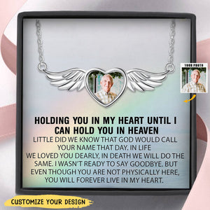 Personalized Angel Wings Photo Necklace