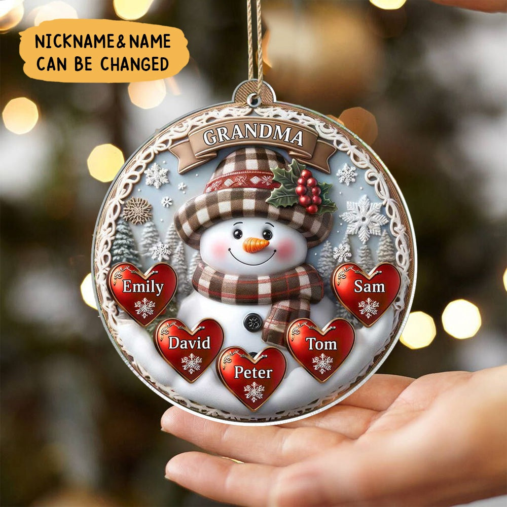 Christmas Snowman Grandma Sweet Heart Kids Personalized Mug - Woohops