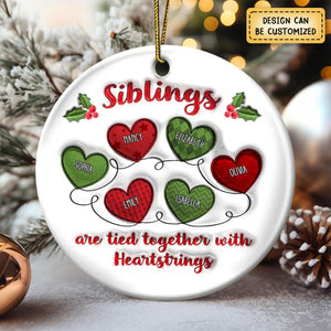 The Heartstrings Of Best Friends And Friends-Personalized Ceramic Ornament