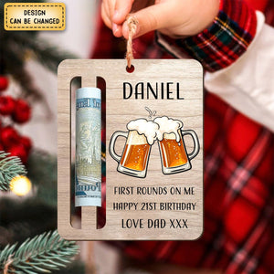 21st Birthday Gift Personalized Money Holder Ornament