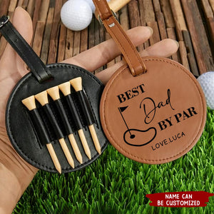 Best Dad By Par Personalized Leather Golf Bag Tag