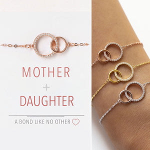 Mother Daughter Bracelet, Interlocking Circle Bracelet Jewelry Gift