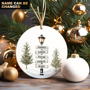 Personalized Family Christmas Tree Sign Post Ornament-Gifts For Family