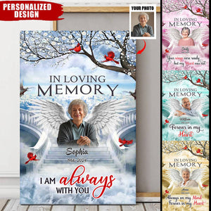 Memorial Upload Photo Wings In Loving Memory Personalized Canvas