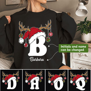 Personalized Christmas Reindeer Sweatshirt With Name