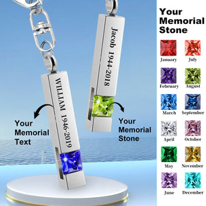 Personalized Birthstone Memorial Urn Keychain