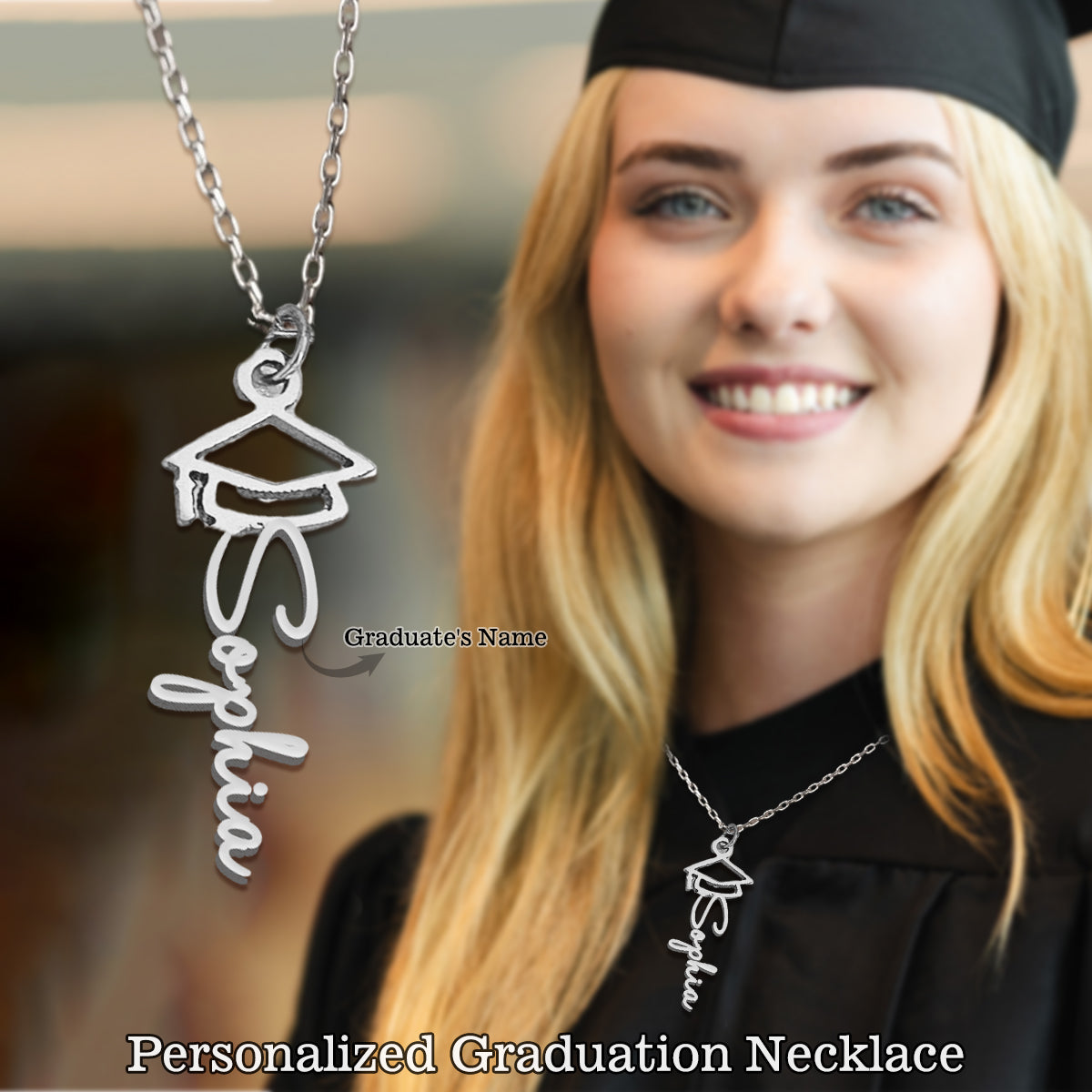 Personalized Graduation Necklace with Graduate's Name