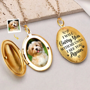 Memorial Personalized Custom Locket Necklace - Sympathy Gift For Pet Owners