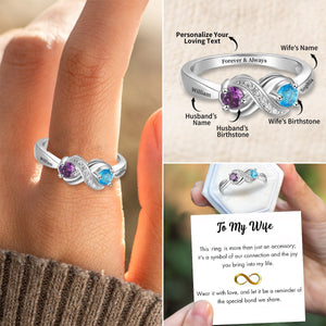 To My Wife - Personalized Promise Birthstones Ring