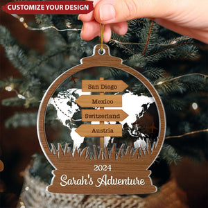 Travel Adventure Souvenir - Personalized Ornament - A Gift For Adventurers