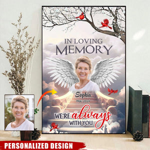 Memorial Upload Photo Wings In Loving Memory Personalized Canvas