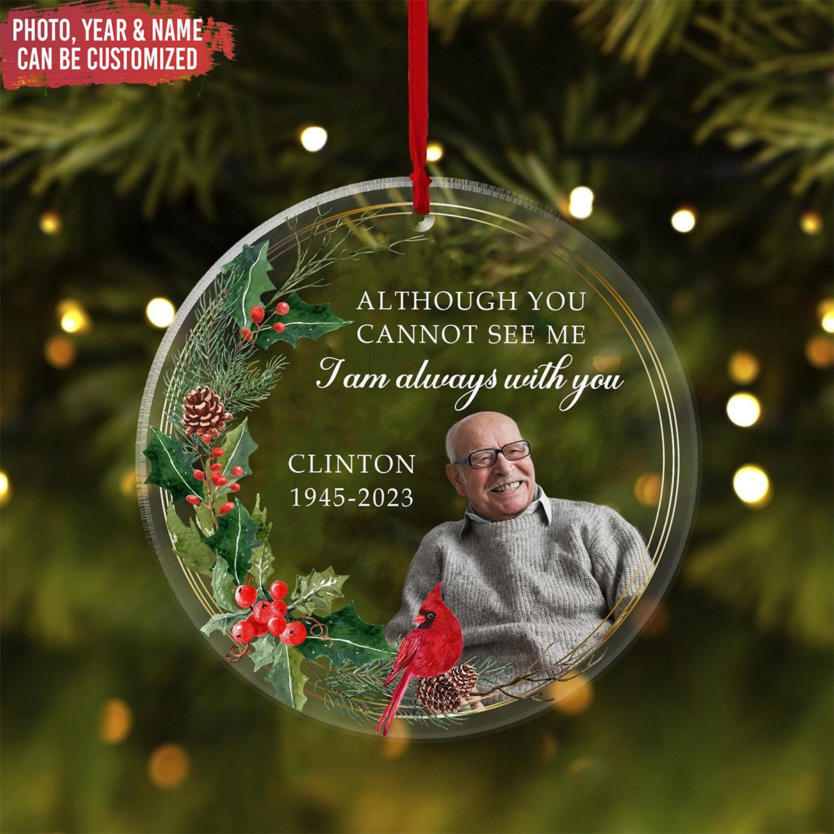 Personalized Memorial Christmas Ornament, Remembrance Gifts, Sympathy Gift