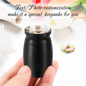 Personalized Photo Cremation Mini Keepsake Urn, Customized Memorial Gift