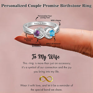 To My Wife - Personalized Promise Birthstones Ring