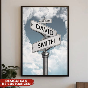 Personalized Name Street Sign Couple Personalized Poster