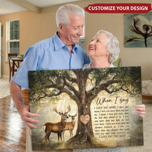 Love Tree Deer Couple Anniversary Gifts Personalized Poster