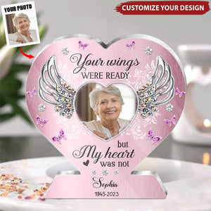 Personalized Memorial Photo Heart Acrylic Plaque My Mind Still Talks To You