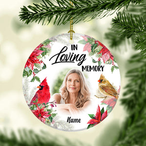 In Loving Memory Personalized Upload Photo Circle Ornament