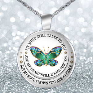 My Mind Still Talks to You Color Butterfly Necklace