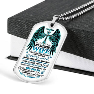 My Beloved Wife from Husband Dog Tag Necklace