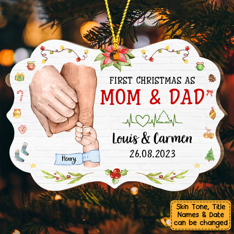 First Christmas As Mom And Dad Personalized Ornament