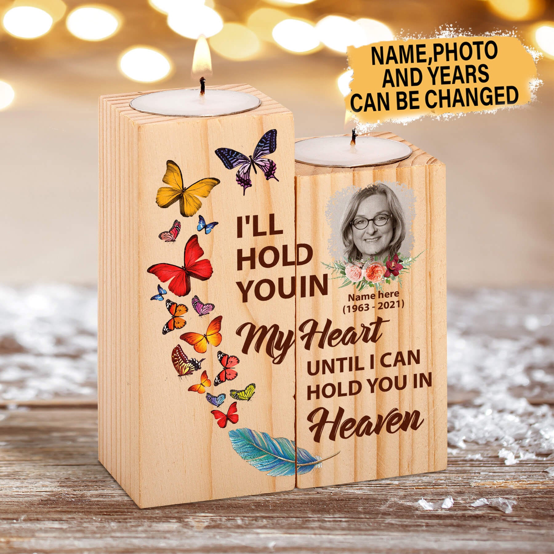 I'll Hold In My Heart - Personalized Memorial Candle Holder