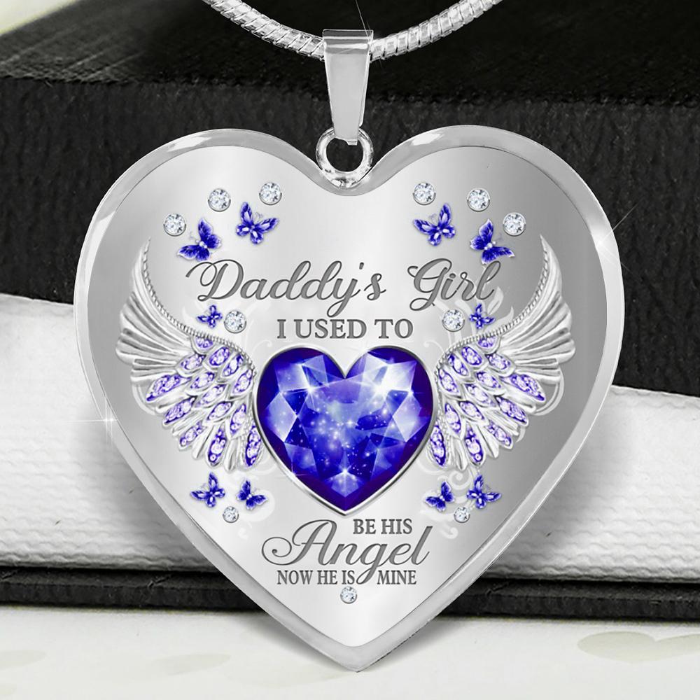 Daddy's Girl Crystal Heart Pandent Necklace Best Dad Daughter Father's Day  Gifts Jewelry (Silver) - Walmart.com