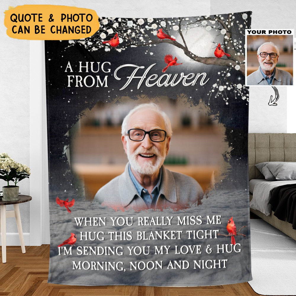 A Hug From Heaven - Personalized Photo Blanket - HAPPARY