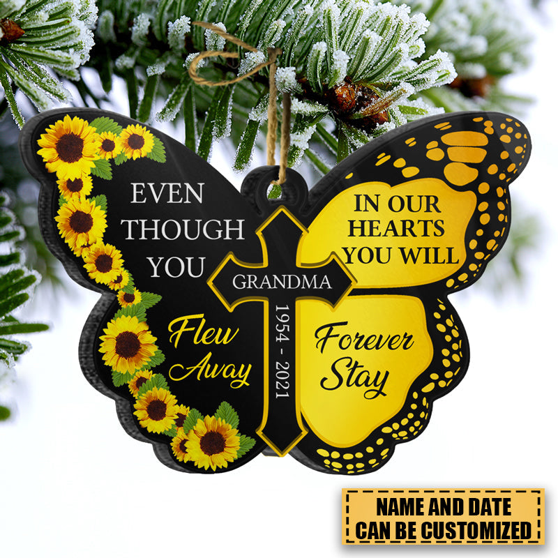 Forever Stay - Memorial Gift - Personalized Custom Butterfly Acrylic Ornament