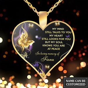 My Mind Still Talks To You Personalized Heart Necklace