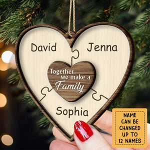 Christmas Puzzle Together We Make A Family Personalized Wooden Ornament