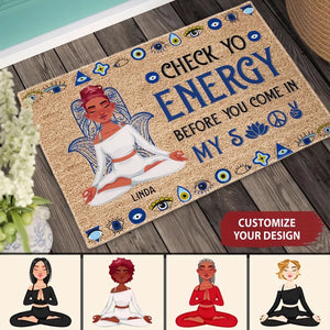 Please Be Mindful Of The Energy You Bring Into This Space - Personalized Doormat