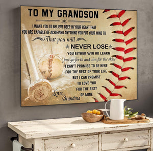 To My Grandson - Never Lose Horizontal Poster