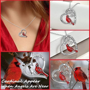 Cardinal Heart Pendant Necklace Gift for Loved One