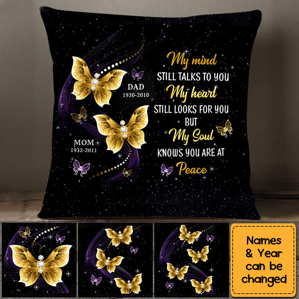 My Mind Still Talks To You - Memorial Gift - Personalized Custom Heaven Memorial Pillow