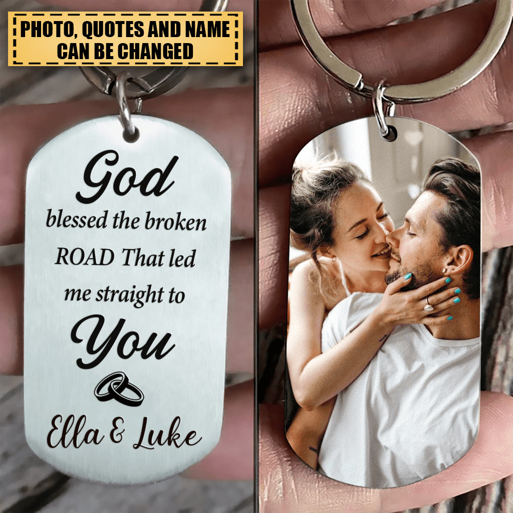 For Couple Personalized Photo Stainless Steel Keychain