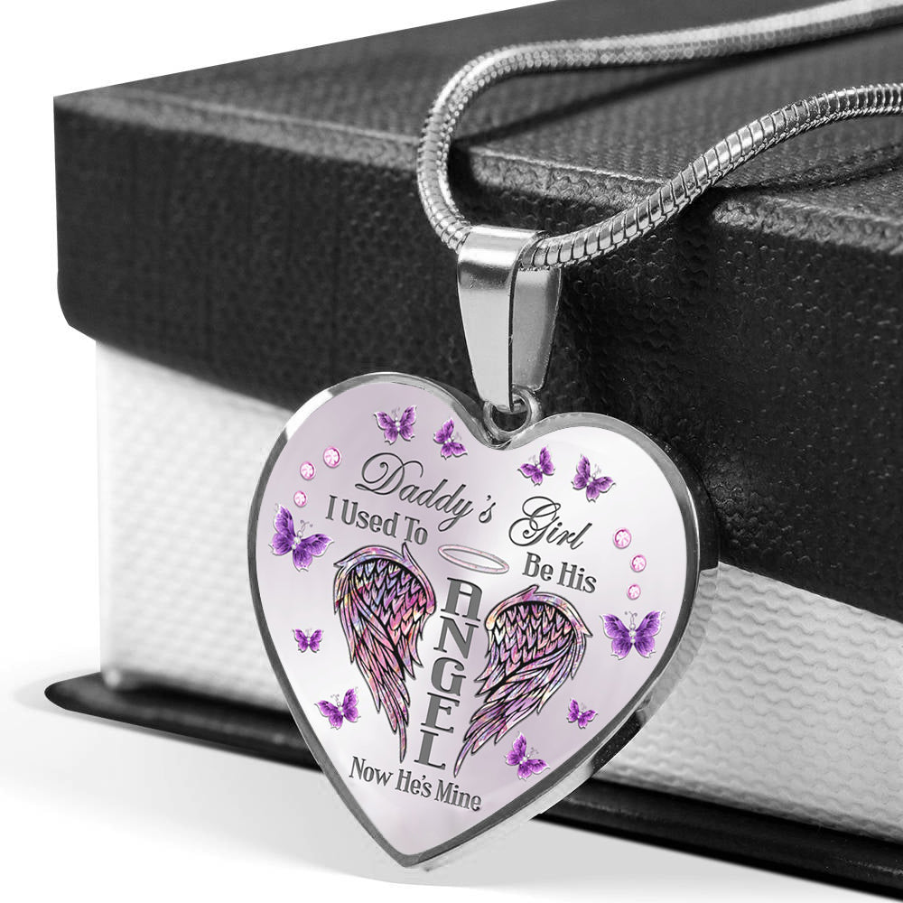 Daddy's girl dog store tag heart pendant