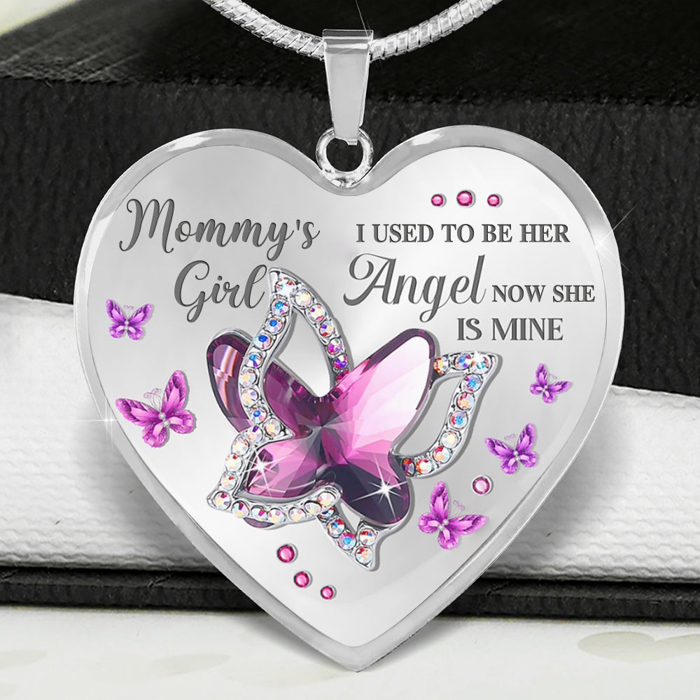 Mommy's Girl Butterfly Heart Necklace