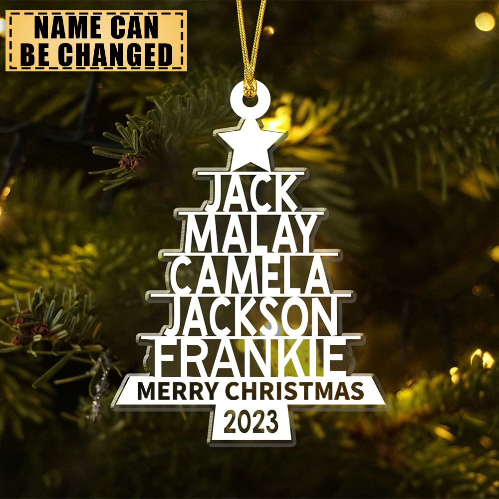 Personalized 2023 Family Name Christmas Tree Ornament - HAPPARY