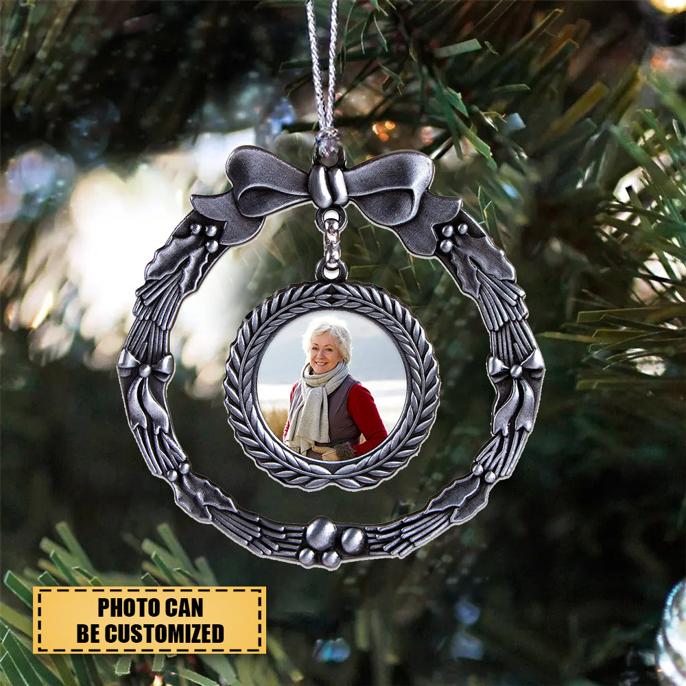 Personalized Metal Angel Picture Frame Memorial Christmas Ornaments