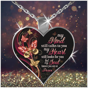 My Mind Still Talks To You Heart Necklace