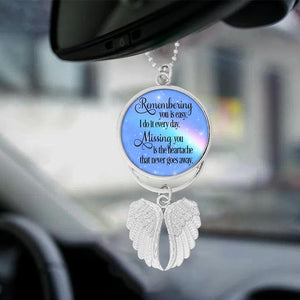 Remembering you is easy Angel Wings Car Charm