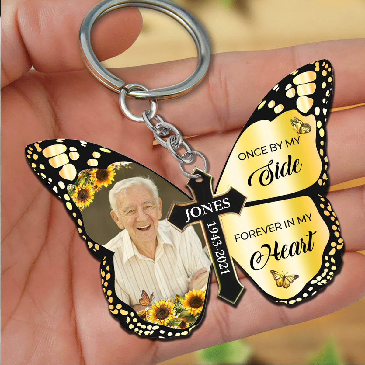 Memorial Gift in Loving Memory Keyring Forever in Our 