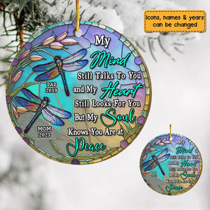 Dragonfly Memorial Christmas Gift Personalized Acrylic Circle Ornament