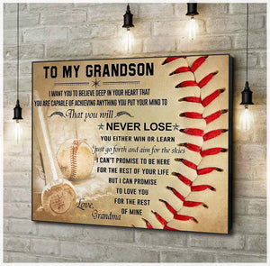 To My Grandson - Never Lose Horizontal Poster