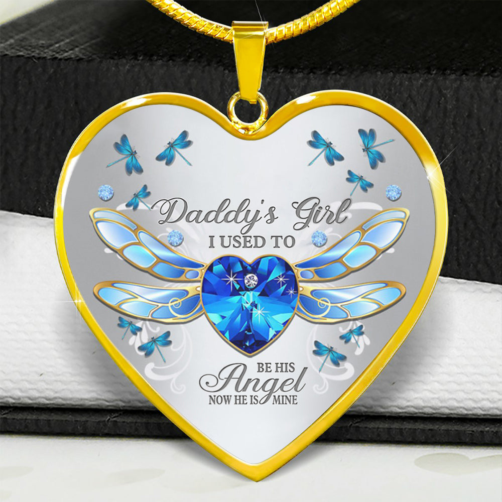 Daddy's Girl Dragonfly Heart Necklace - HAPPARY