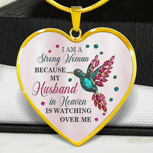 I Am a Strong Woman Heart Necklace