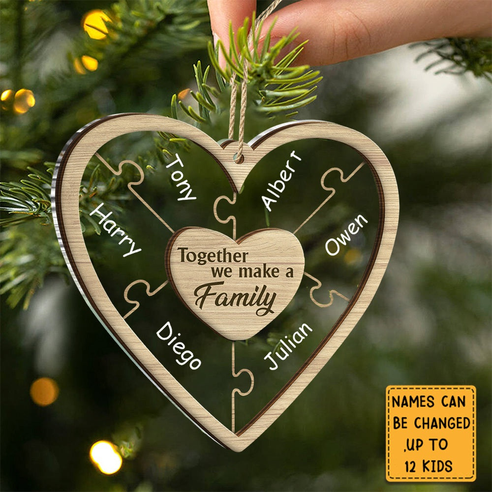 Christmas Puzzle Together We Make A Family Gift For Family Personalized Ornament