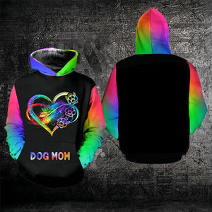 Dog Mom Infinite Love Rainbow Personalized All Over Print Hoodie